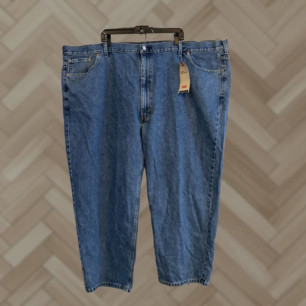 Levi's NWT Levi's 550 Relaxed Fit Jeans Straight Denim Blue 56x28 Mens Big & Tall 5-Pocket Zip Zipper Logo High Rise Cotton Medium Wash Size US 40 / EU 56 - 1 Thumbnail