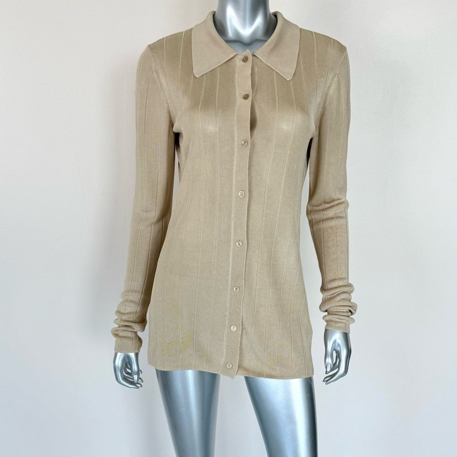 St. John St.John women beige cardigan size M Authentic Retail 750$ Size M / US 6-8 / IT 42-44 - 2 Thumbnail