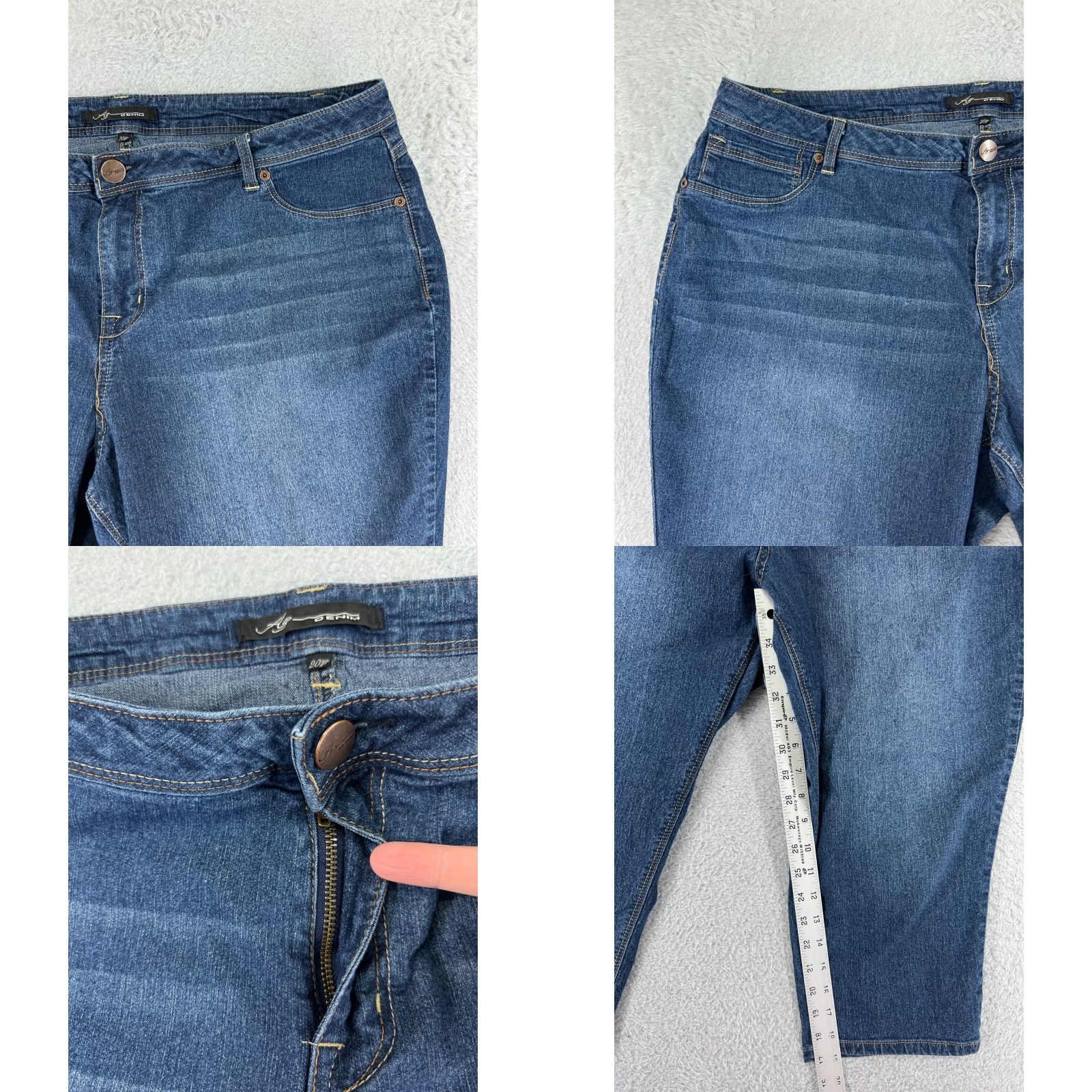Vintage AG Adriano Goldschmied Jeans Women 20W Capri Mid Rise Blue Denim Capri Jeans Womens Size 42" / US 20 - 8 Thumbnail
