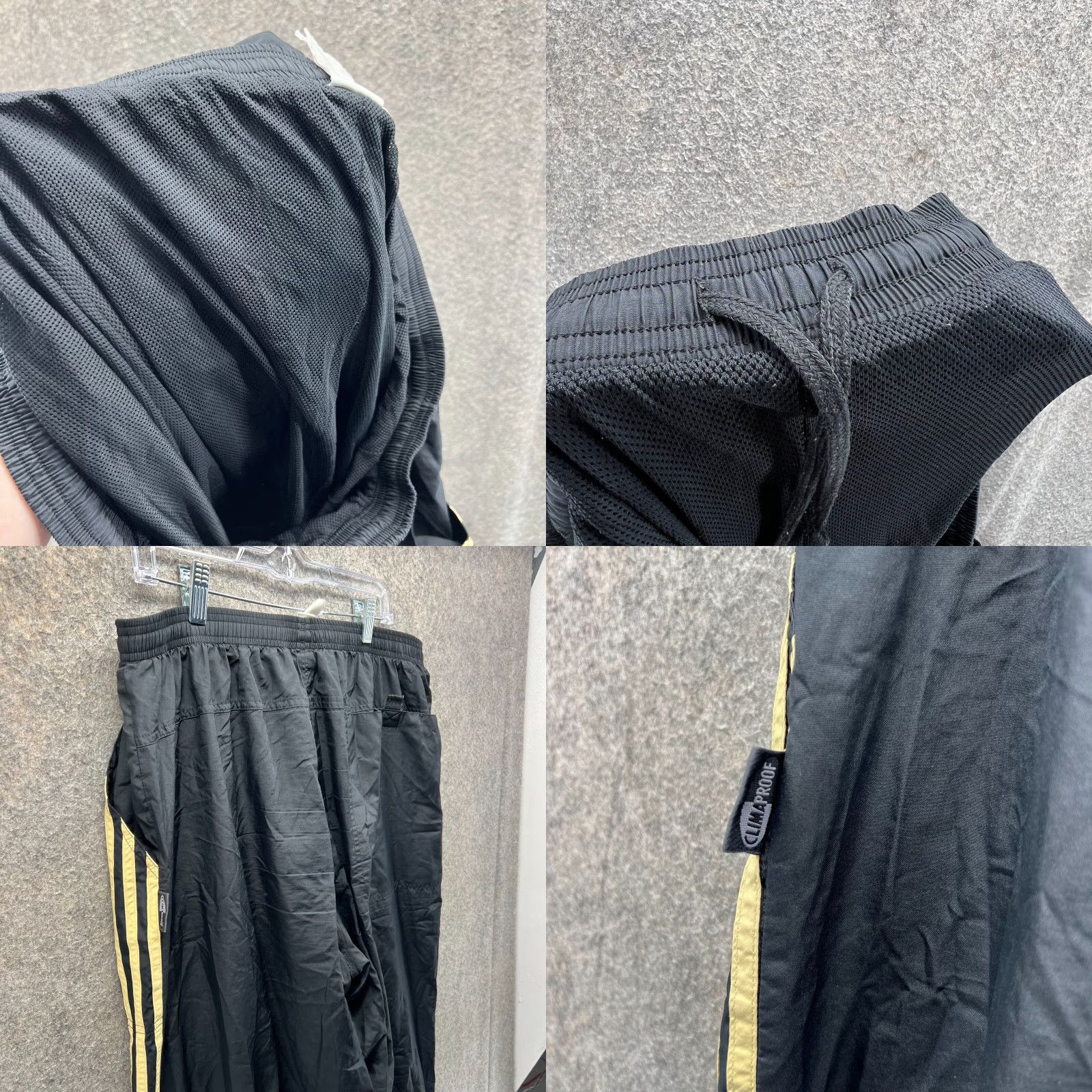 Adidas VINTAGE adidas Pants Men 2XL Black Yellow Windbreaker Trefoil Zip Track Pants Size US 39 - 8 Thumbnail