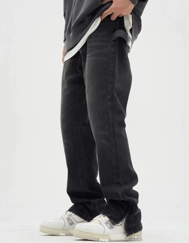 Japanese Brand × Jean High street washed versatile casual side zipper flared jeans Size US 32 / EU 48 - 2 Thumbnail