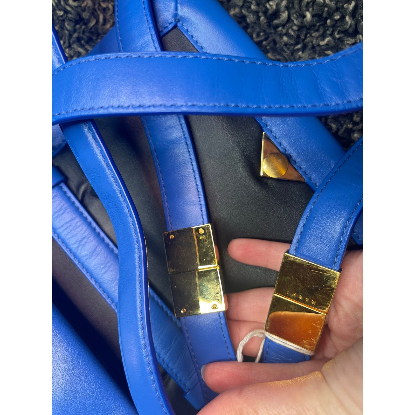 Marni Marni Small Prisma Shoulder Bag Blue NWT Size ONE SIZE - 14 Thumbnail
