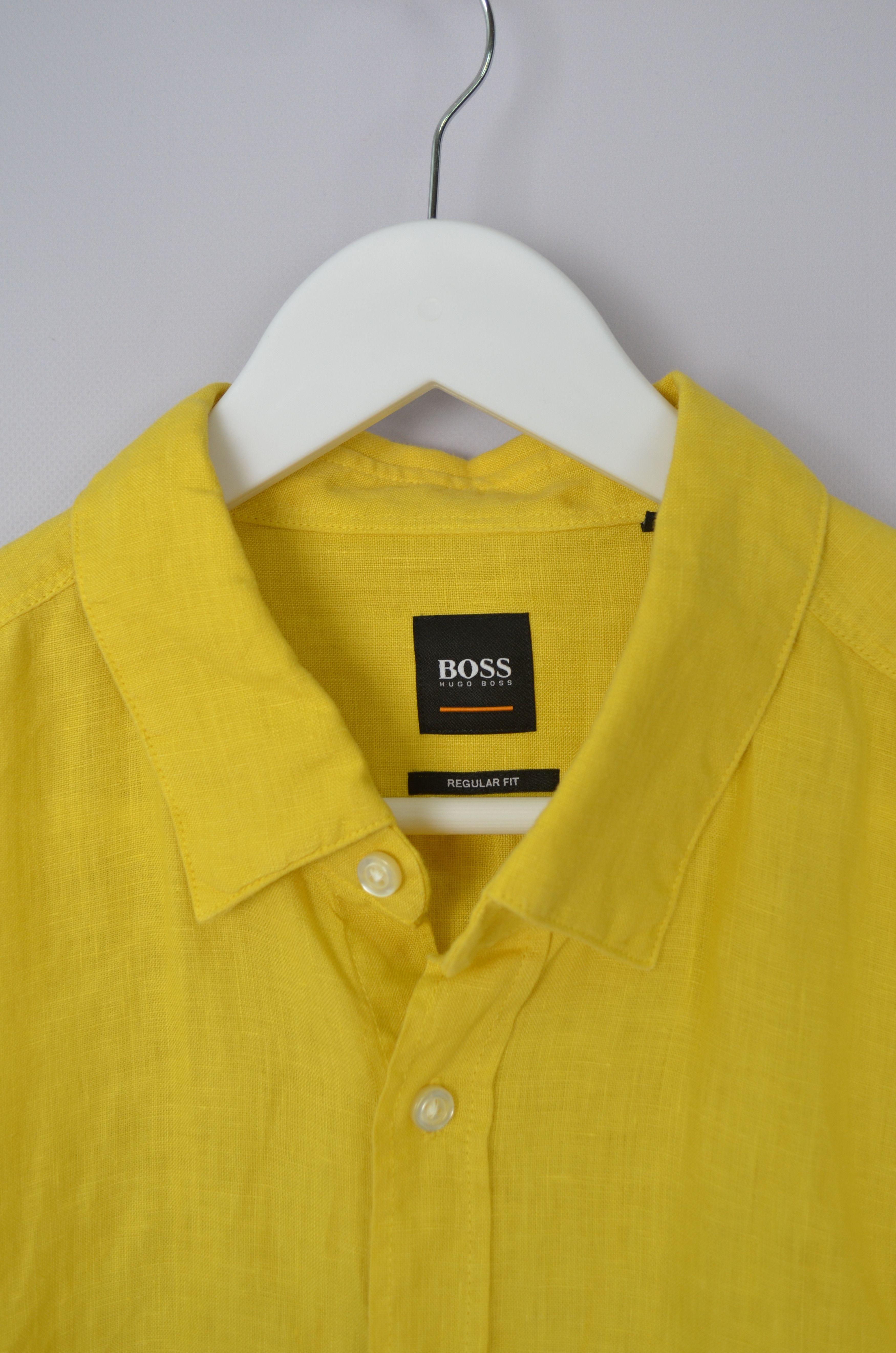 Hugo Boss Hugo Boss Yellow 100% Linen Regular Fit Relegant Shirt Sz XL Size US XL / EU 56 / 4 - 9 Thumbnail