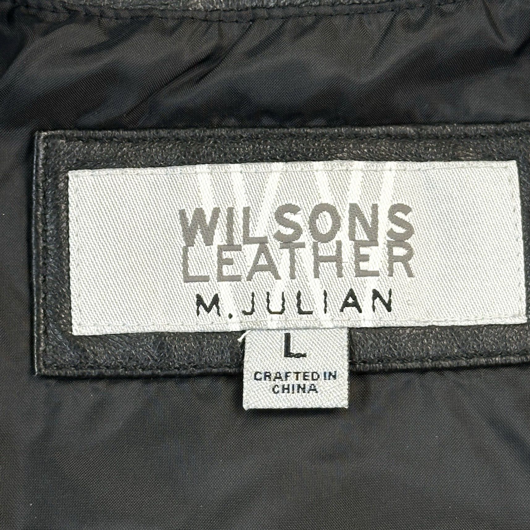 Vintage VINTAGE Wilsons Leather M Julian Motot Jacket Mens L Black Leather Full Zip Lined Bomber 90s Retro Motorcycle Zipper Size US L / EU 52-54 / 3 - 7 Thumbnail