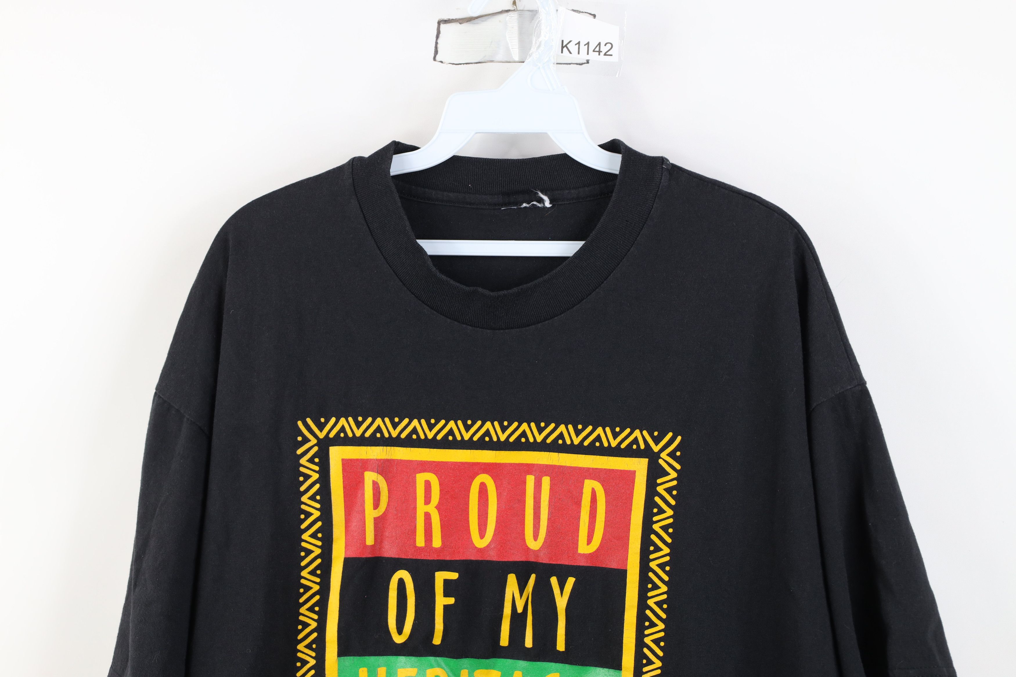 Vintage Vintage 90s Streetwear Power Proud of My Heritage T-Shirt Size US XL / EU 56 / 4 - 2 Thumbnail