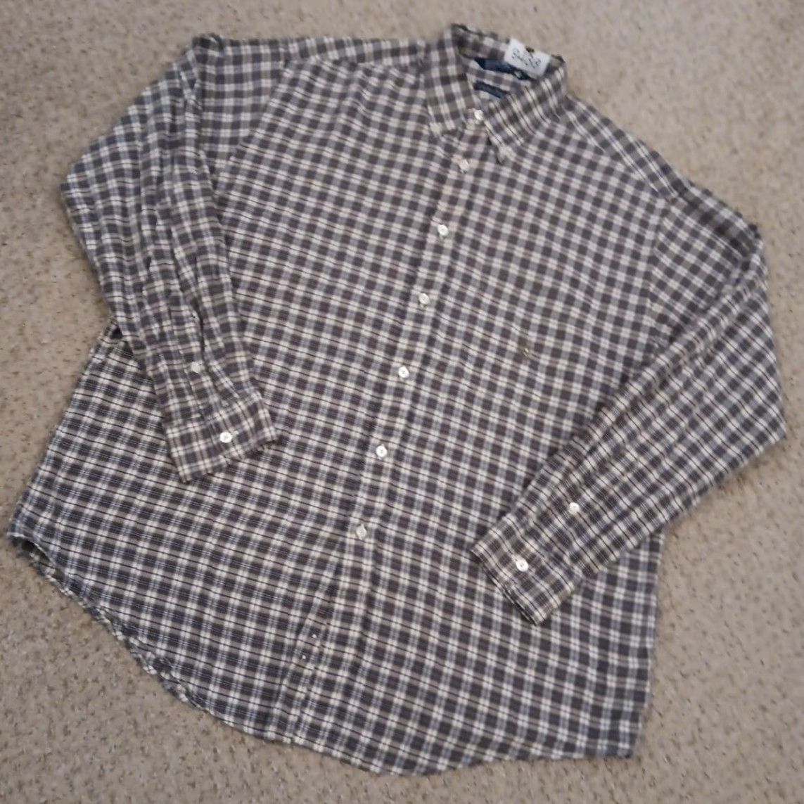 Nautica Nautica Shirt Mens Large Gray Beige Plaid Long Sleeve Button Down Cotton Size US L / EU 52-54 / 3 - 2 Thumbnail