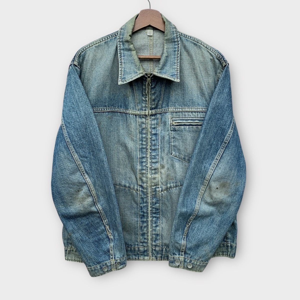Uniqlo VINTAGE DISTRESSED UNIQLO DETROIT DENIM WORK JACKET Size US L / EU 52-54 / 3 - 2 Thumbnail
