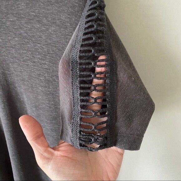 Zara Zara Collection sheer gray short sleeve top w/cutout slits Size M / US 6-8 / IT 42-44 - 5 Thumbnail