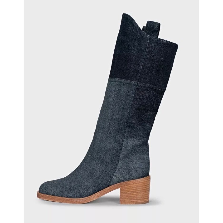 Chanel Chanel Denim Logo Boots - Chic Blue Ankle Booties Size 37.5 Size US 7.5 / IT 37.5 - 1 Thumbnail