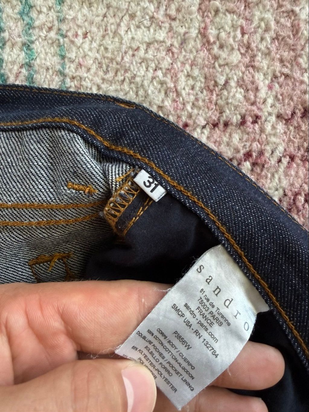 Sandro Sandro Slim Straight Dark Wash Jeans Waist 31 Size US 31 - 6 Thumbnail