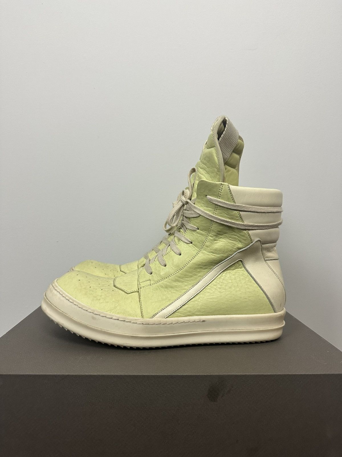 Rick Owens FW18 ‘SISYPHUS’ Lime Geobasket Sneakers Size US 10 / EU 43 - 5 Thumbnail