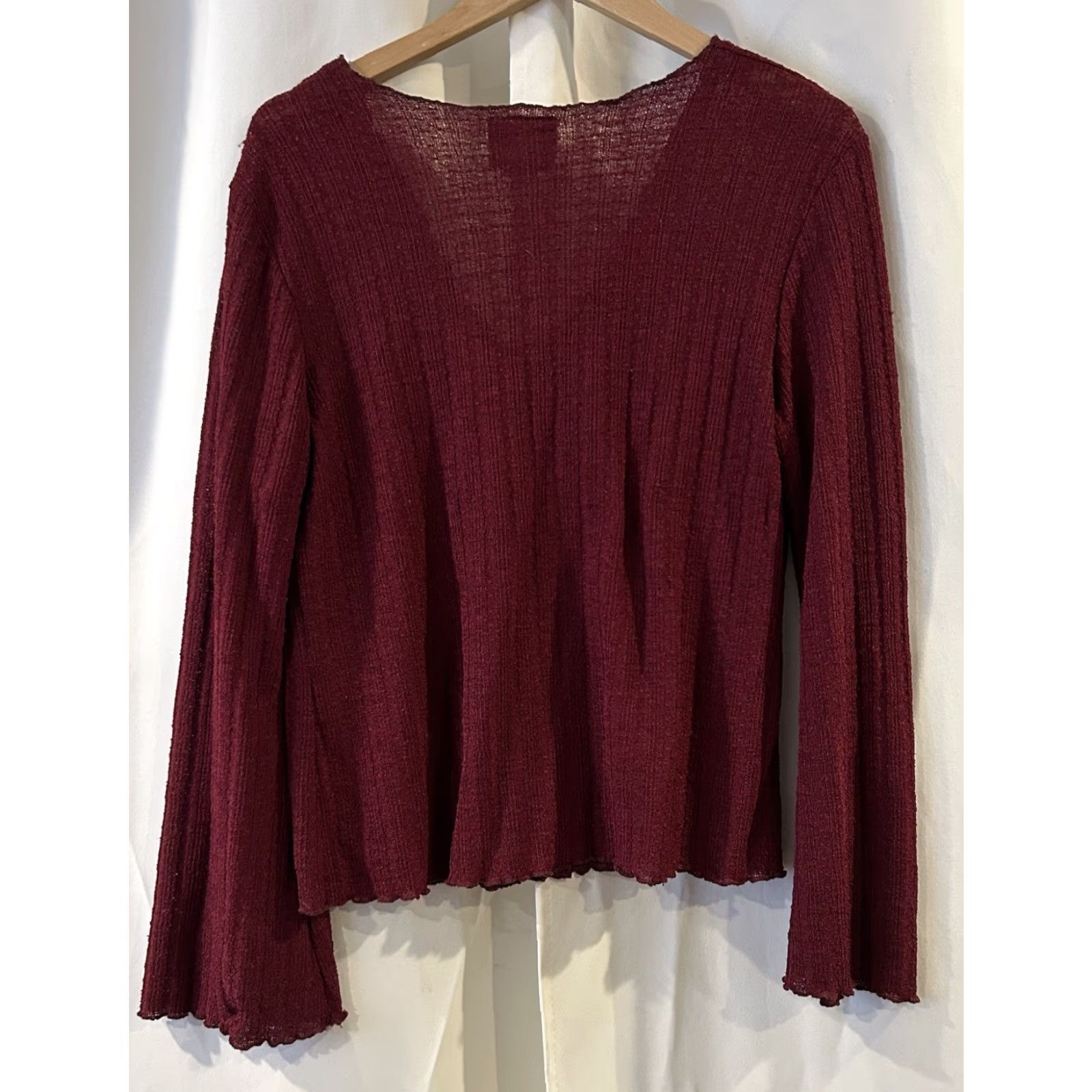 Vintage VINTAGE Fashion Bug Blouse Shirt Womens XL Red Long Sleeve Y2K Belle V-Neck Pullover Solid Pattern Size XL / US 12-14 / IT 48-50 - 3 Thumbnail