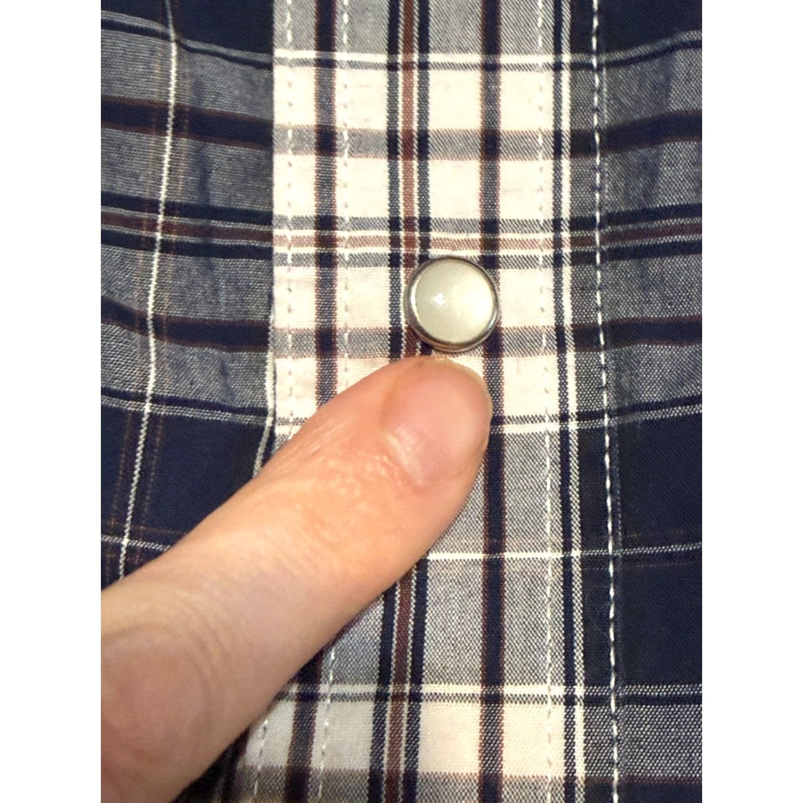 Wrangler VINTAGE? Western Wrangler Shirts Men's 3XLT Blue White Short Sleeve Button Up Plaid Shirt Womens? Size US XXL / EU 58 / 5 - 7 Thumbnail