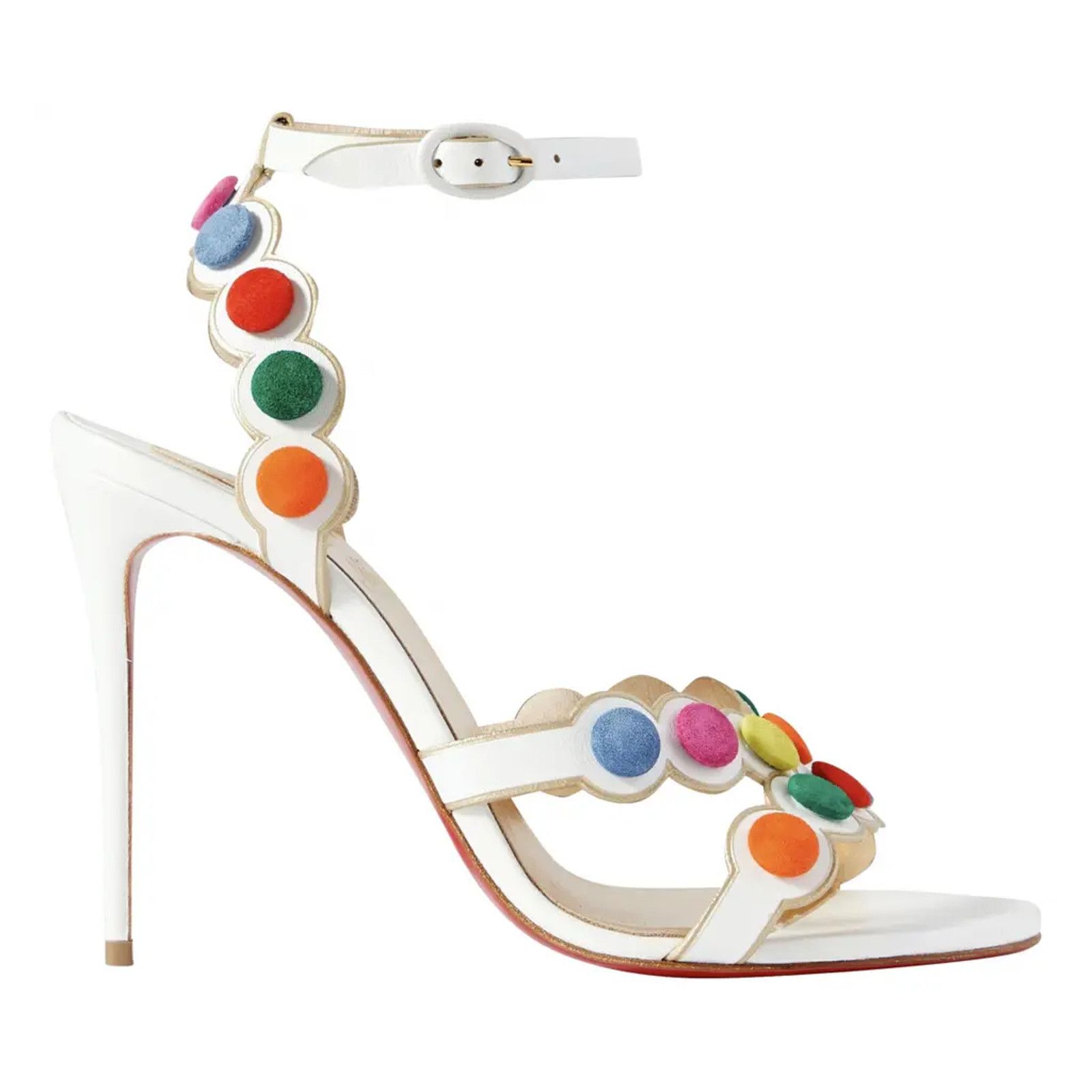Christian Louboutin Smartissima 100 White Mult Ankle Strap Sandal Heel Pump 38.5 Size US 8.5 / IT 38.5 - 1 Thumbnail