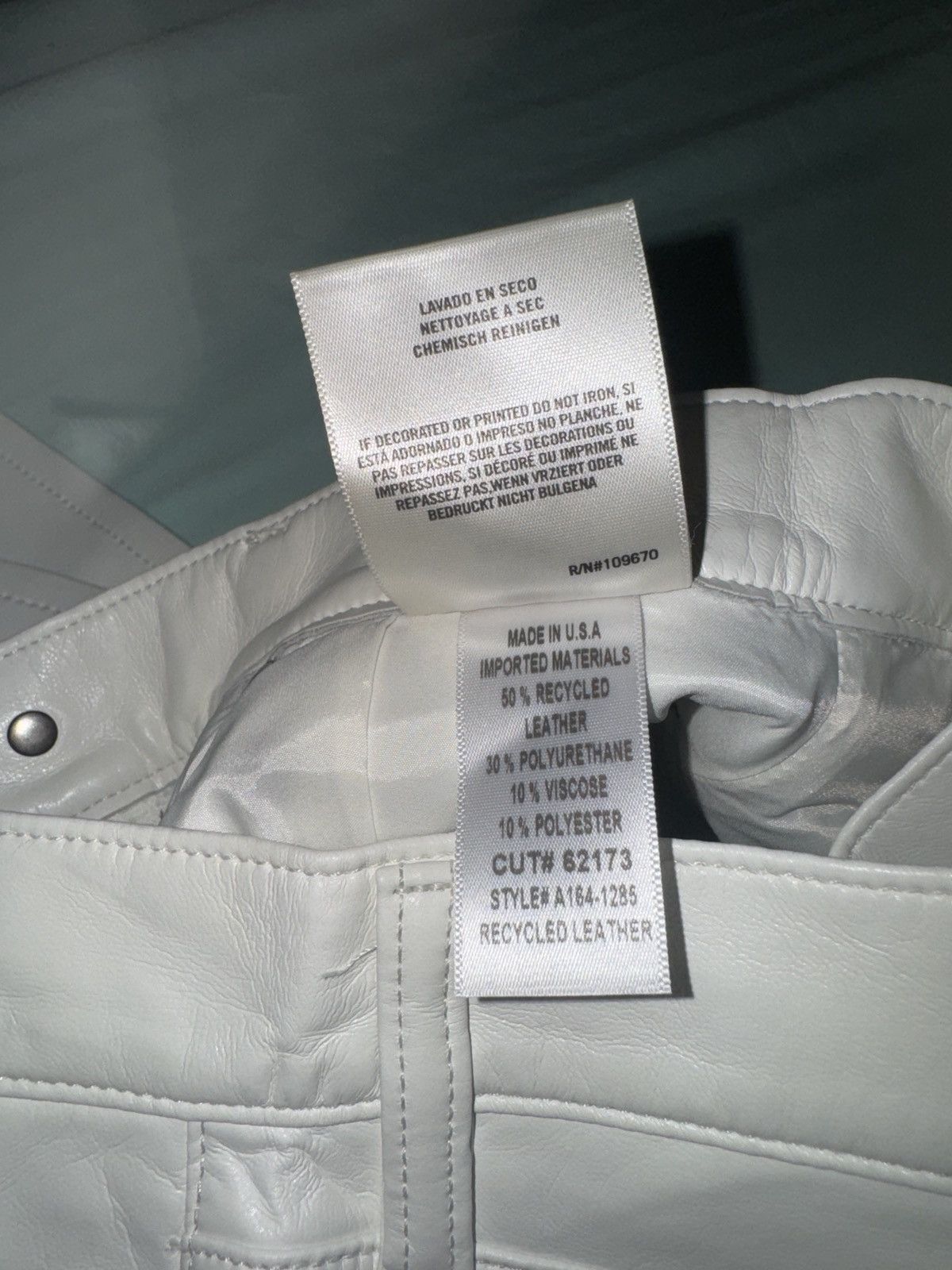Agolde Agolde White 90s Leather Pants Size 24" / US 00 / IT 34 - 3 Thumbnail