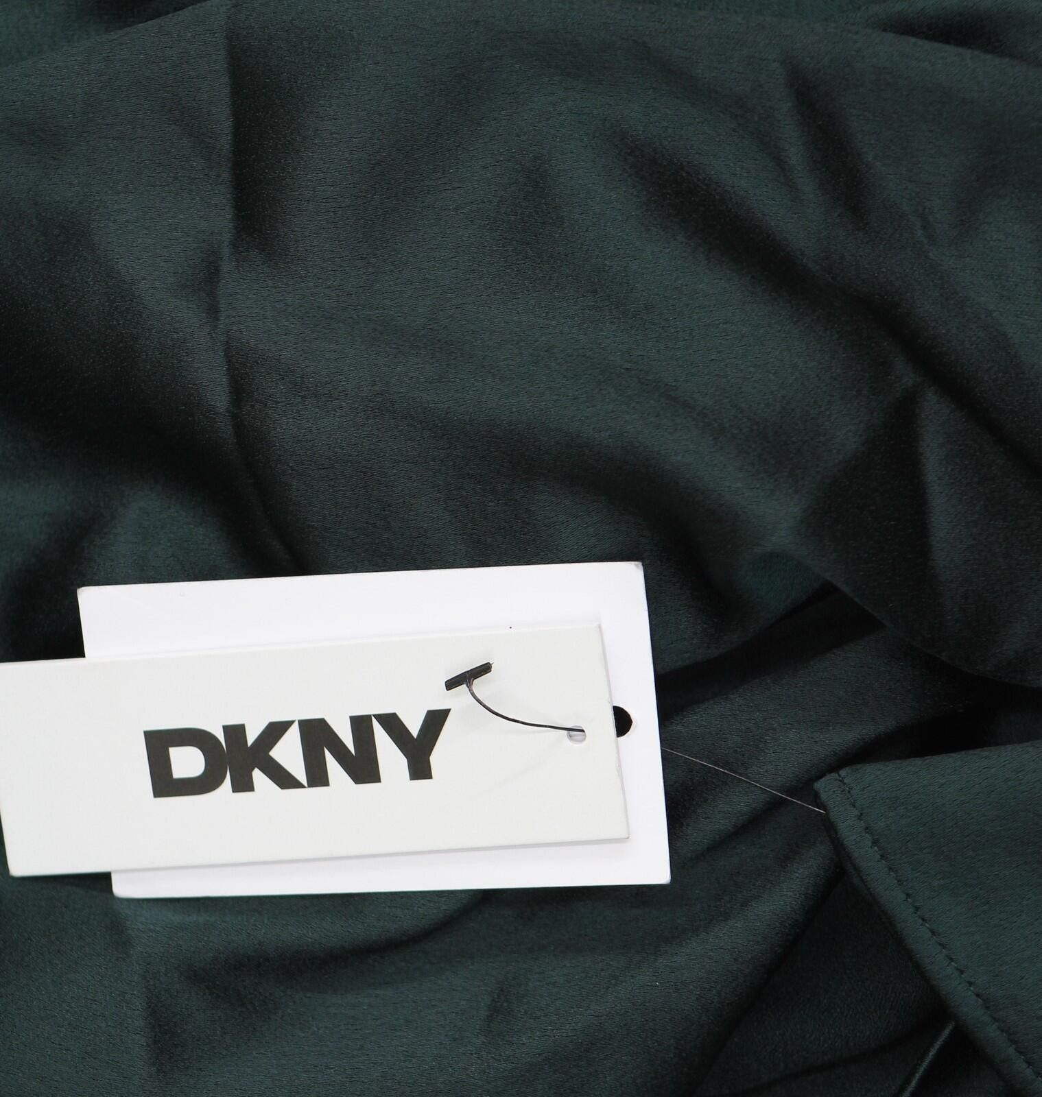 DKNY Dkny Womens Puff-sleeve V-neck Dress Dd4htc02 Pine Green 10 Size L / US 10 / IT 46 - 3 Thumbnail