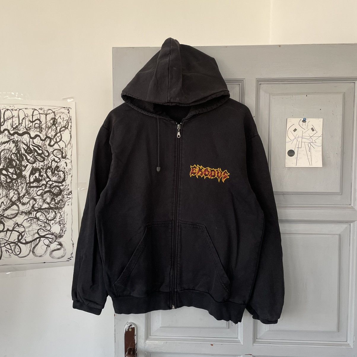 Band Tees × Vintage Vintage 00’s Exodus Rock Hoodie Y2k size M Size US M / EU 48-50 / 2 - 4 Thumbnail