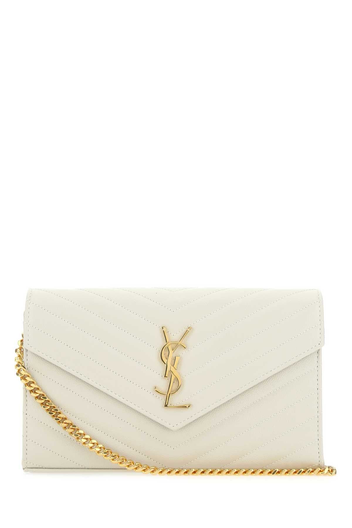 Saint Laurent Paris Ivory Leather Clutch Size ONE SIZE - 1 Thumbnail