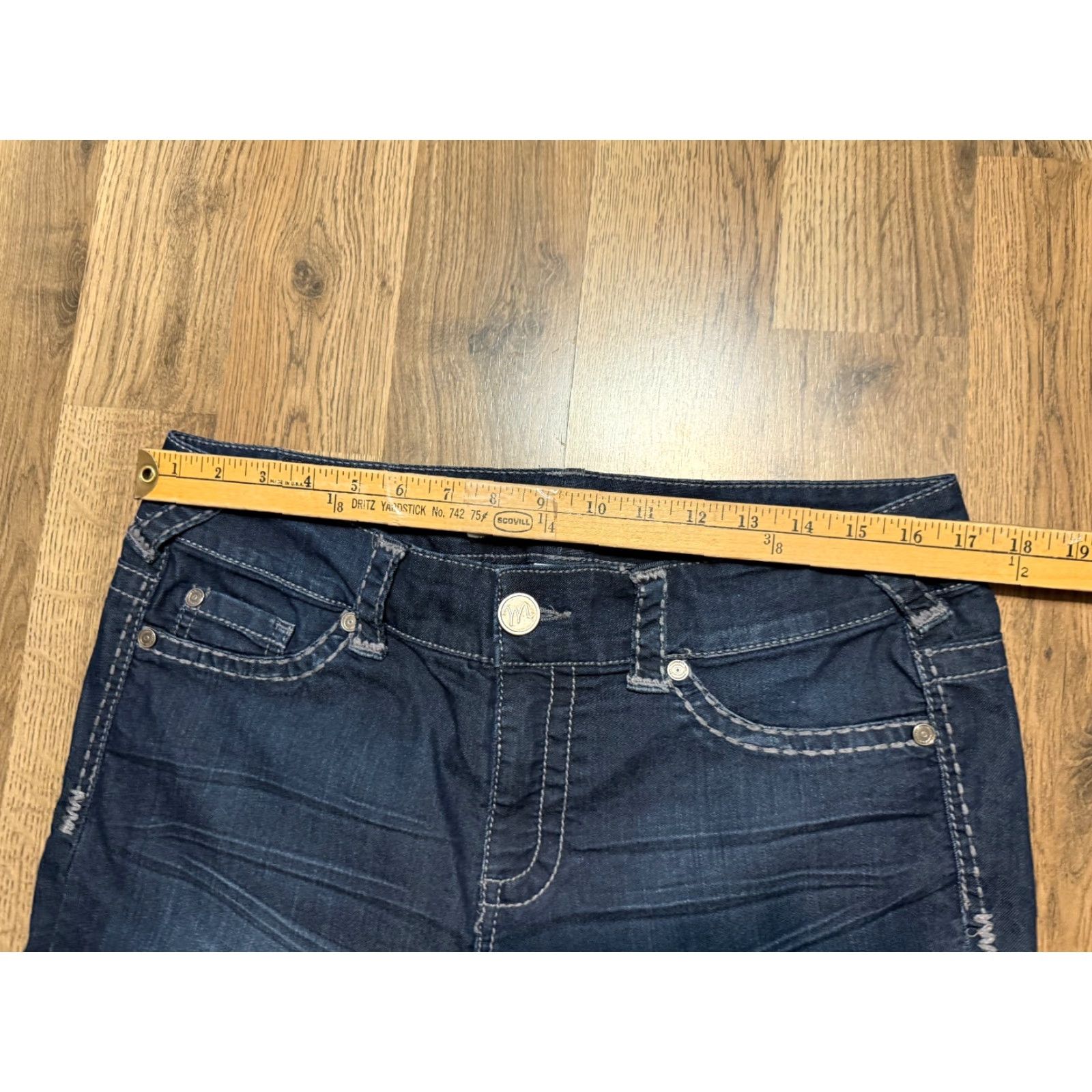 Vintage Maurices Jeans Women's 14 Short Blue Denim Straight Leg Dark Wash, 5-Pocket Size 36" / US 14 / IT 50 - 6 Thumbnail