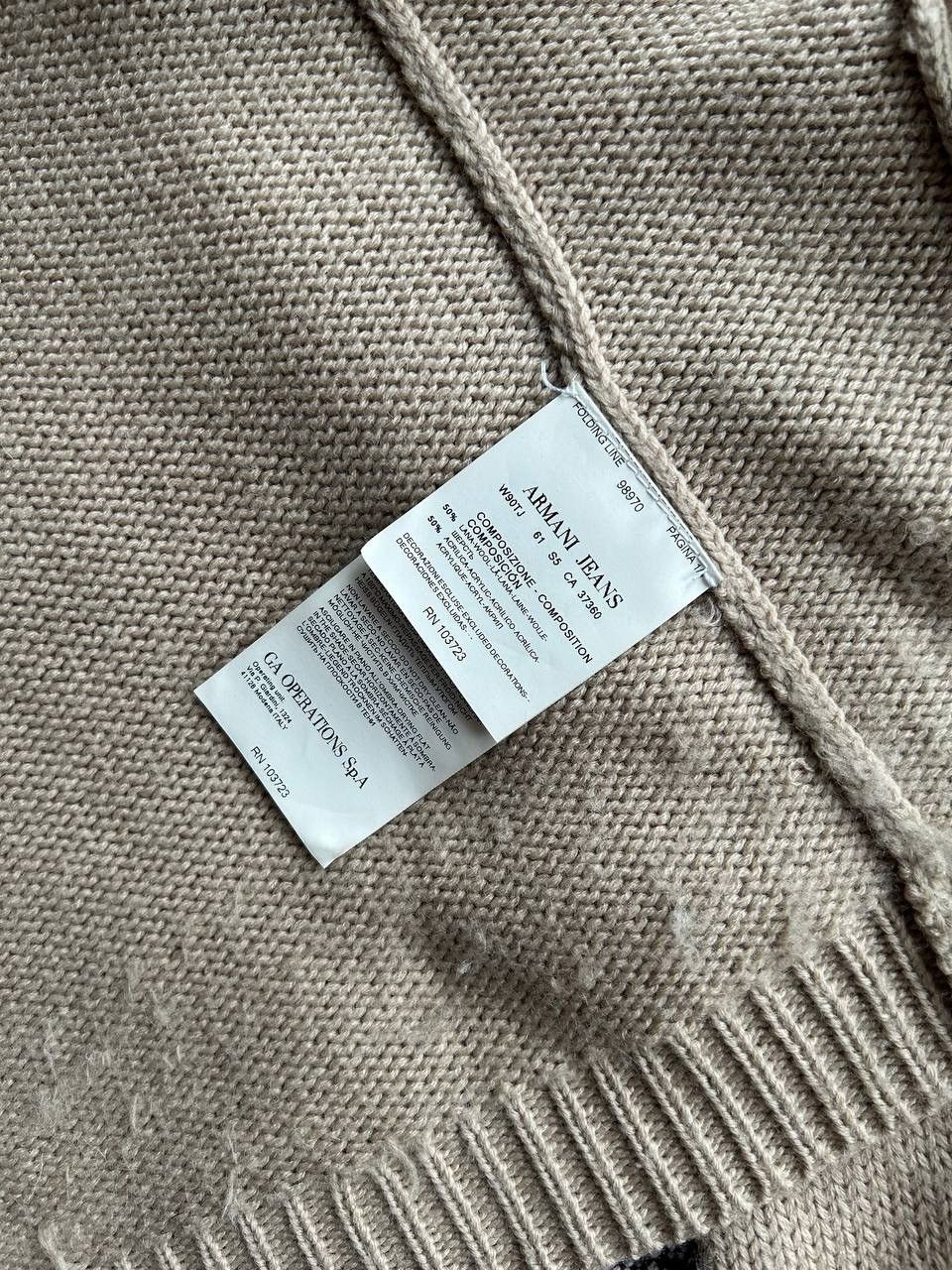 Armani Armani Jeans Luxury Cardigan Women’s Beige Wool & Acryl Size S / US 4 / IT 40 - 5 Thumbnail