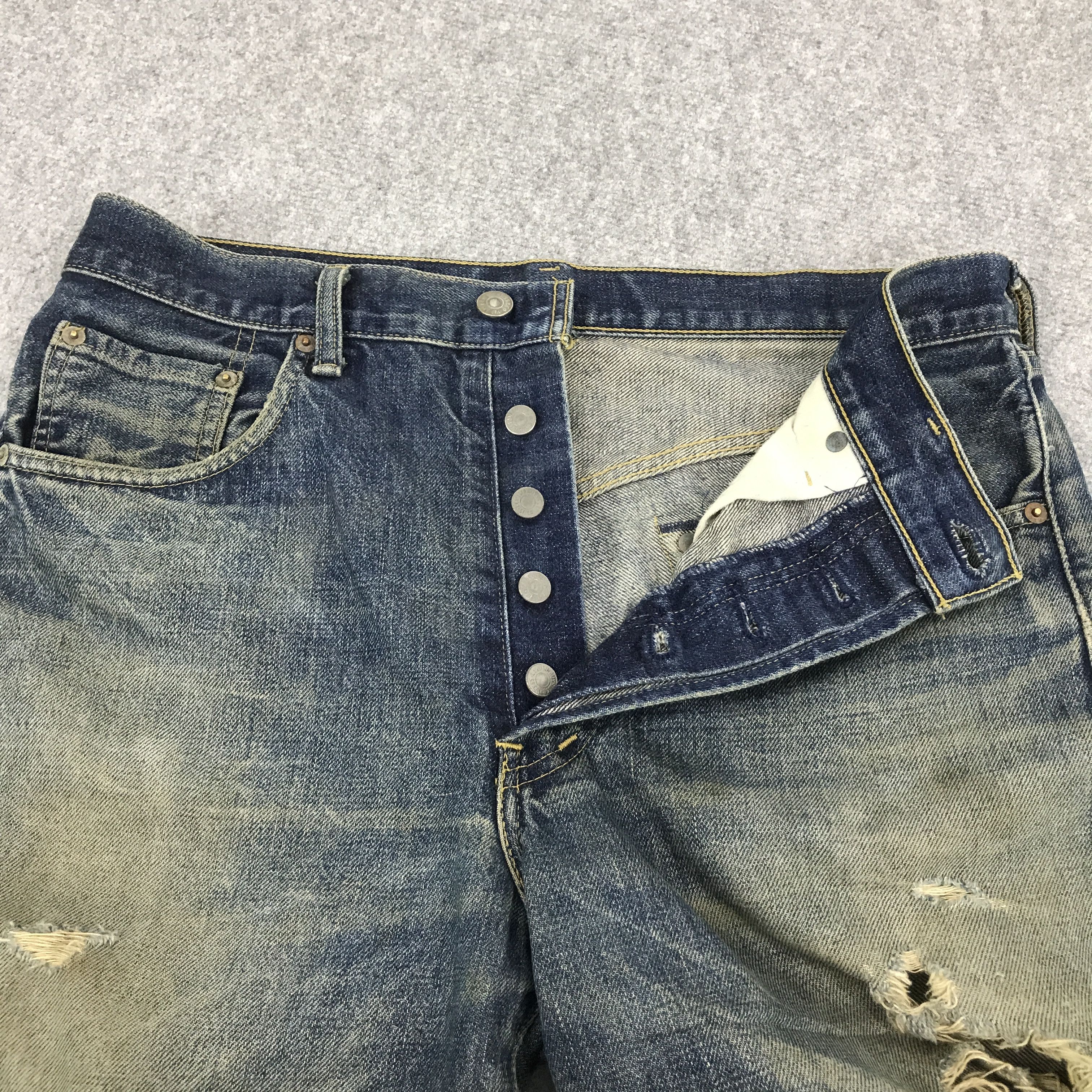 Japanese Brand × Levi's Vintage Clothing VTG🔥LEVI'S BIG E JAPAN SELVAGE DENIM DISTRESSED JEANS Size US 32 / EU 48 - 7 Thumbnail