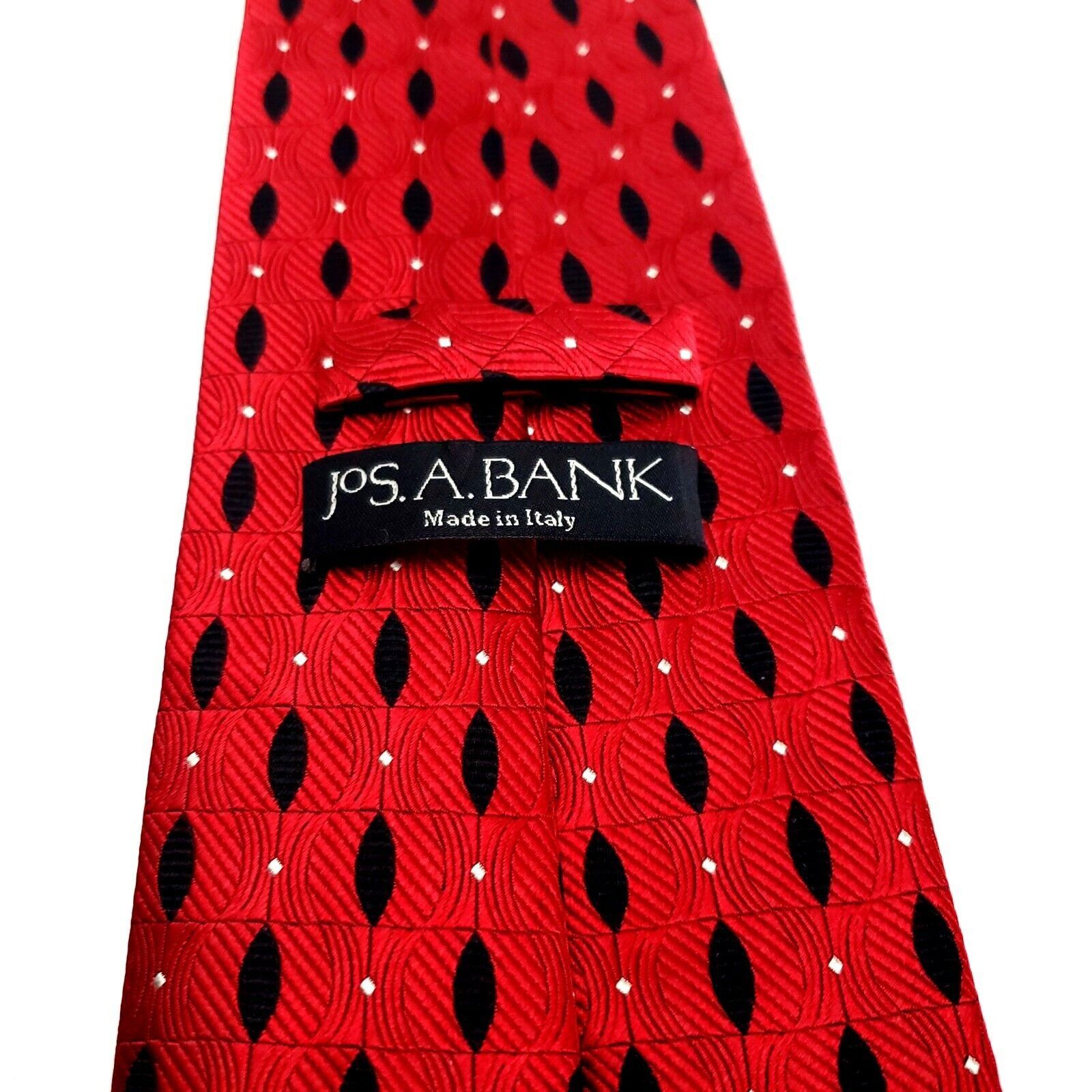 Jos. A. Bank Jos A Bank Red Silk Tie Woven Wide Geometric Size ONE SIZE - 4 Thumbnail
