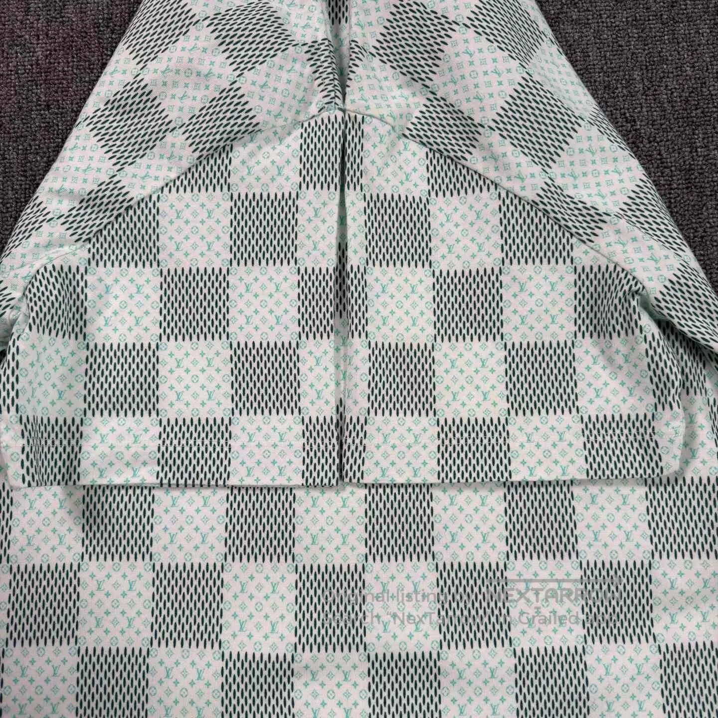 Louis Vuitton LV White Green Checkerboard Print T-shirt. Size US M / EU 48-50 / 2 - 6 Thumbnail