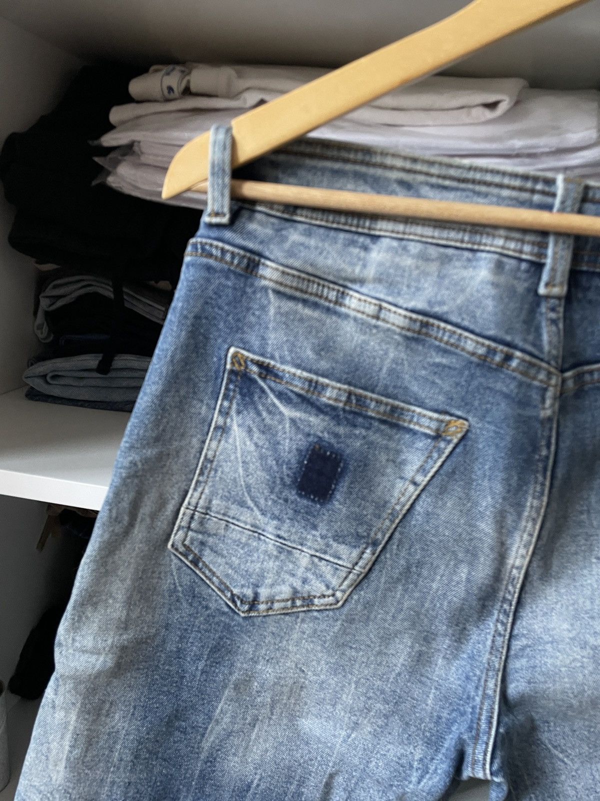 If Six Was Nine Distressed Ripped Skinny Slim Faded Washed Denim Jeans Drip Size US 30 / EU 46 - 9 Thumbnail