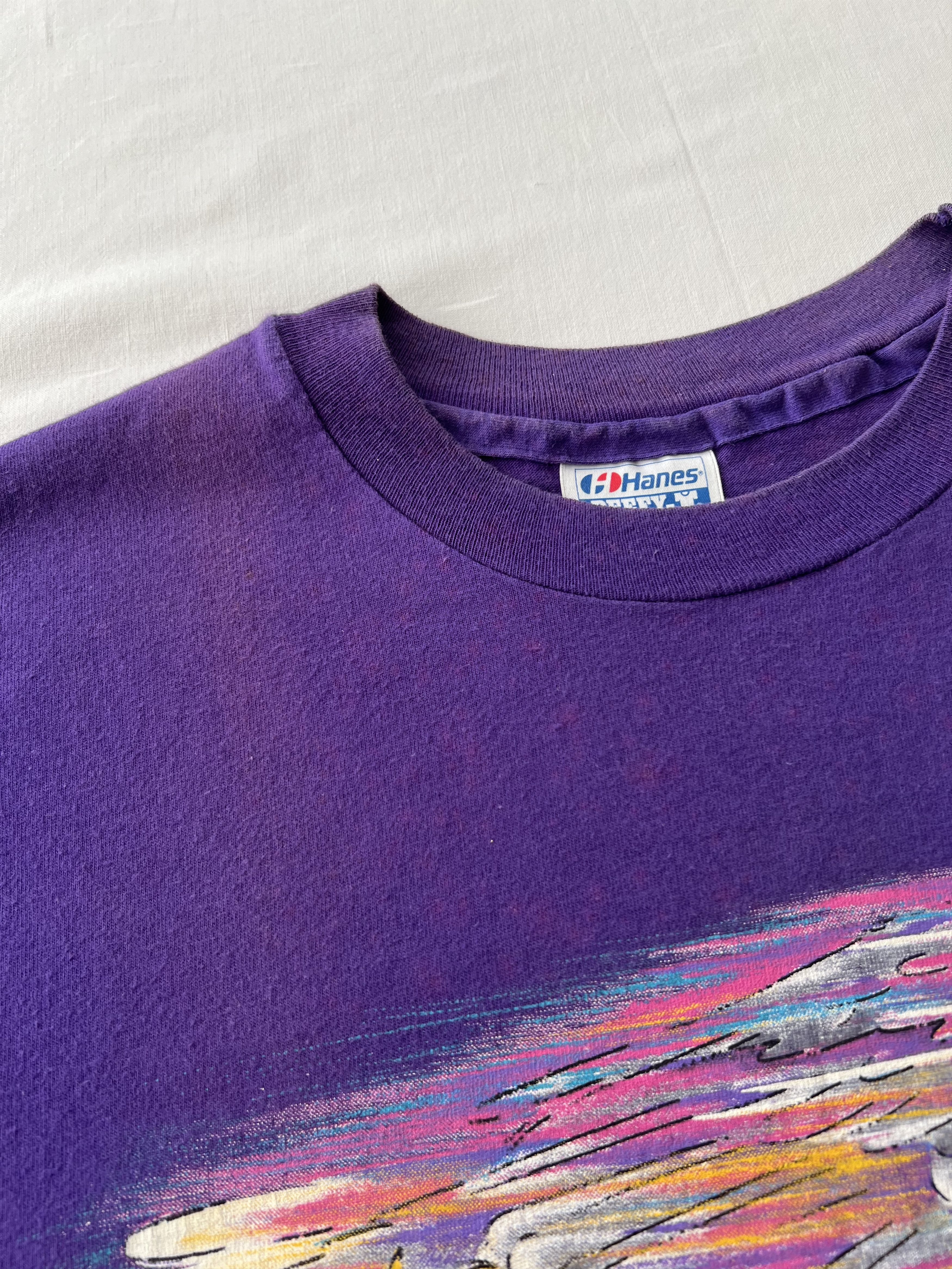 Harley Davidson Vintage 1990 Harley Davidson Eagle Milwaukee Purple T-shirt Size US XL / EU 56 / 4 - 11 Thumbnail