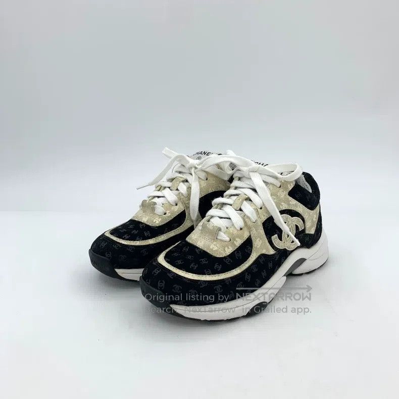 Chanel Chanel Colour-blocked logo printed full-print lace-with ca Size US 4.5 / IT 34.5 - 1 Thumbnail
