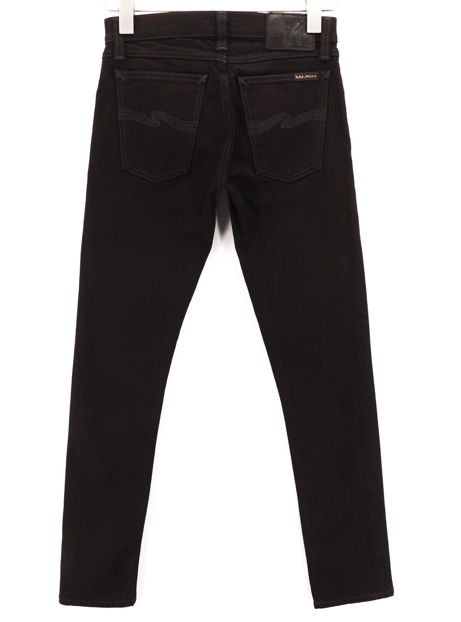 Nudie Jeans LONG JOHN W26/L30 Cotton Stretch Black Jeans 80599 Size 26" / US 2 / IT 38 - 2 Thumbnail