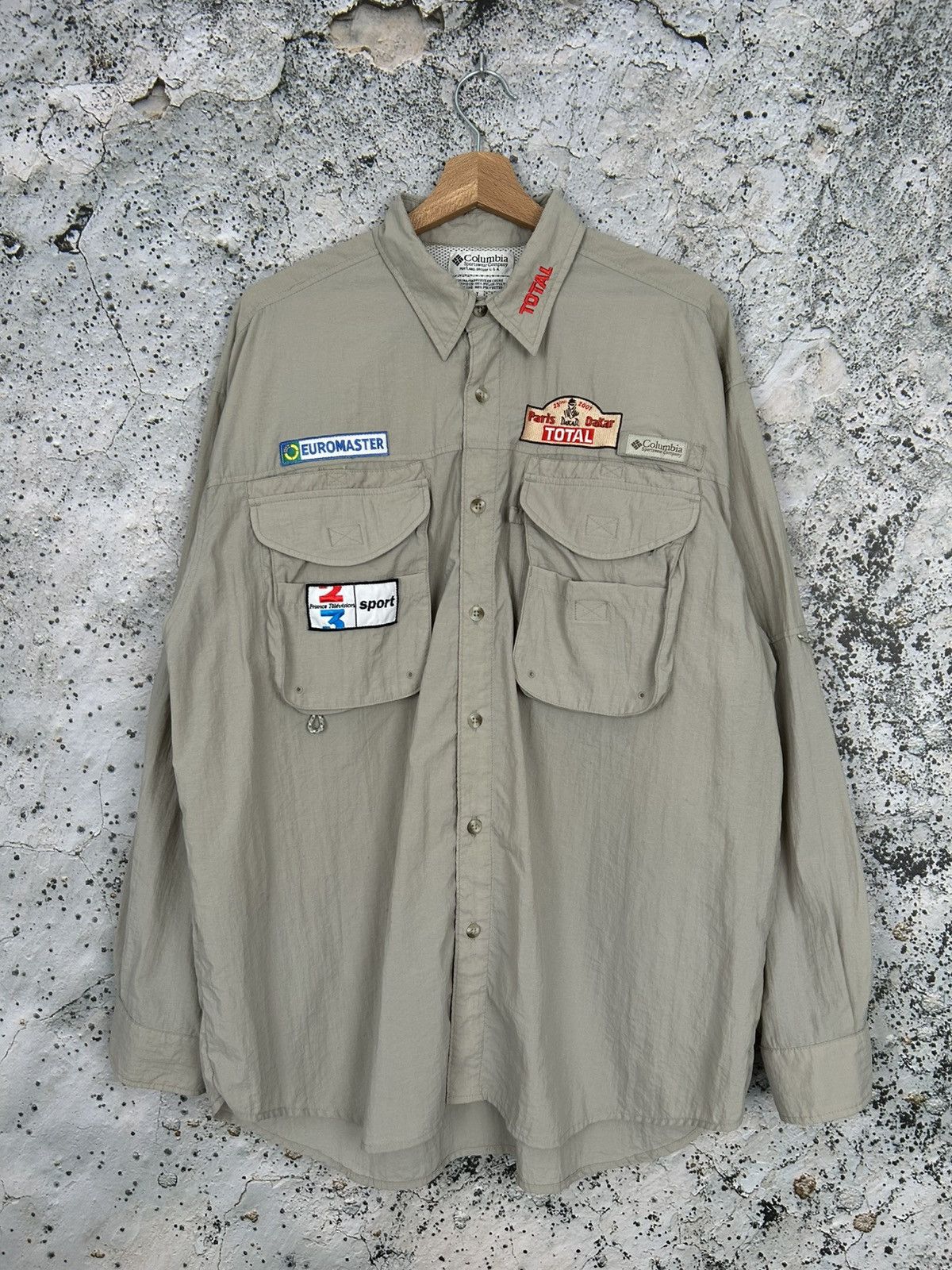Vintage Dakar Racing Columbia Outdoor Shirt 90s Rare Hype