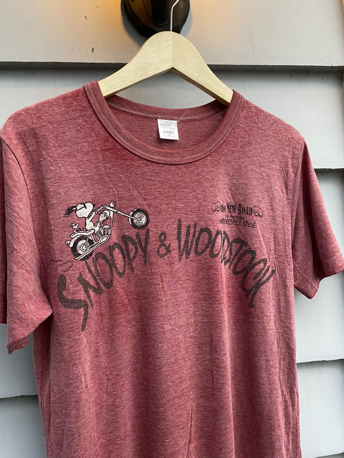 Vintage Snoopy & Woodstock New Road Motorcycle Shirt Size US M / EU 48-50 / 2 - 3 Thumbnail