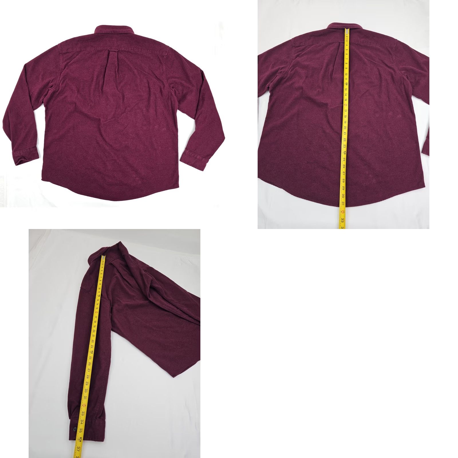 Lands' End Lands End Chamois Shirt Men XL 17-17.5 Flannel Burgundy Maroon Traditional Fit Size US XL / EU 56 / 4 - 8 Thumbnail