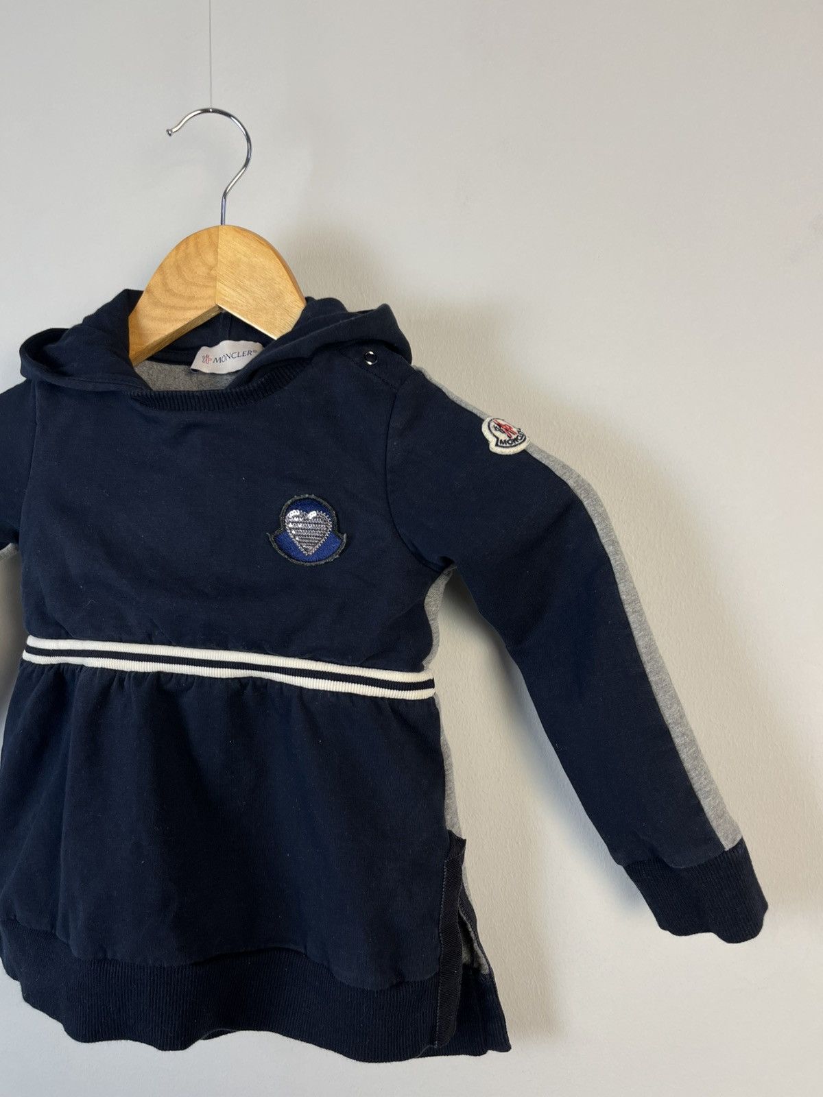Moncler Moncler Kid`s Luxury Cotton Hooded Dress Size XXS / US 00 / IT 34 - 3 Thumbnail