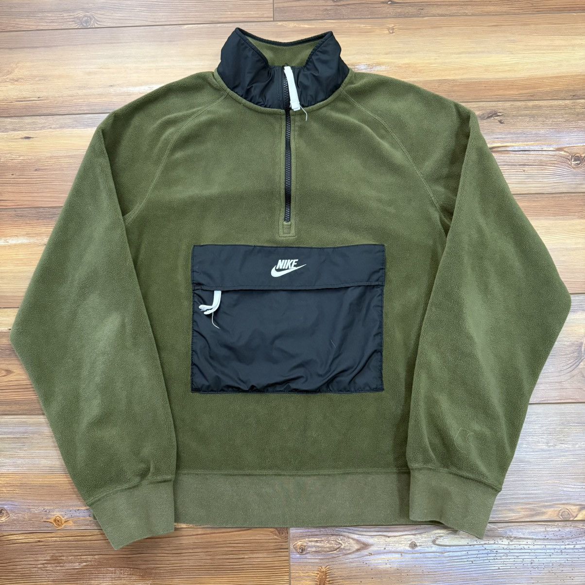 Nike Green Nike Quarter Zip Pullover Club Fleece Jacket Size US M / EU 48-50 / 2 - 1 Thumbnail