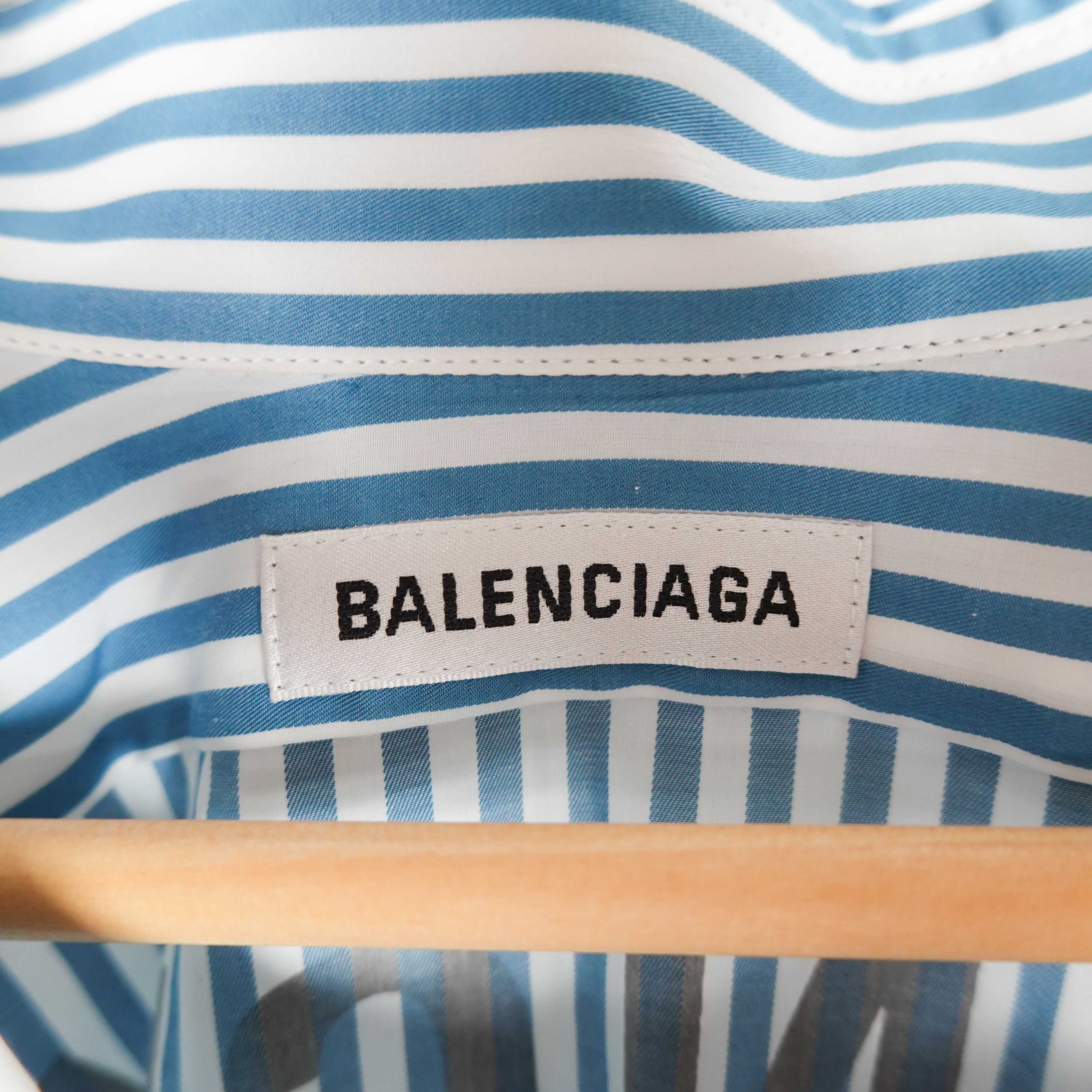 Balenciaga Balenciaga Spellout Satin Oversized Striped Button Up Size US XL / EU 56 / 4 - 3 Thumbnail
