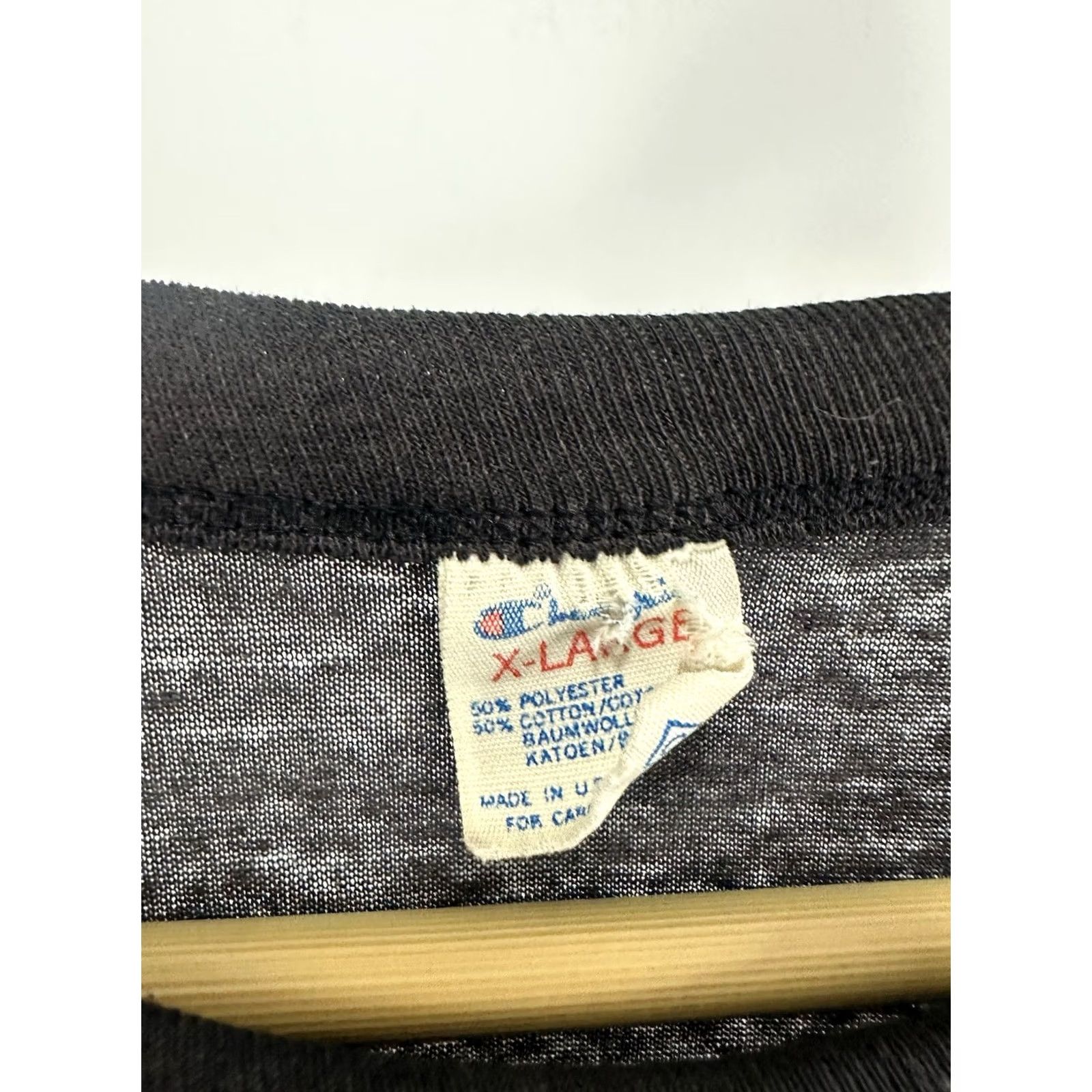 Champion VINTAGE Champion Stren Fishing Paper Thin Burnout Worn Thrashed T-Shirt XL Black Mens Size US XL / EU 56 / 4 - 3 Thumbnail