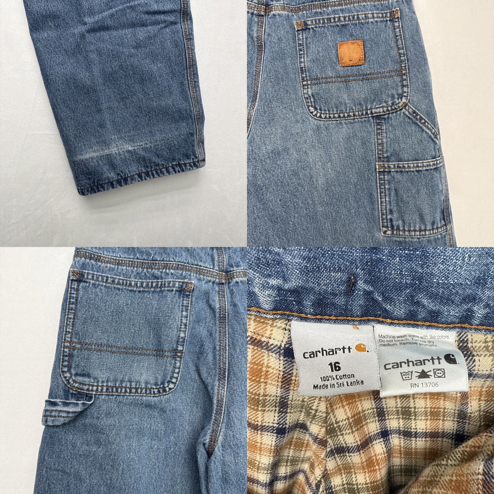 Carhartt Carhartt Women’s Denim Blue Flannel Lined Jeans Work Heavy Pants 27”x28” Size 38" / US 16 / IT 52 - 9 Thumbnail