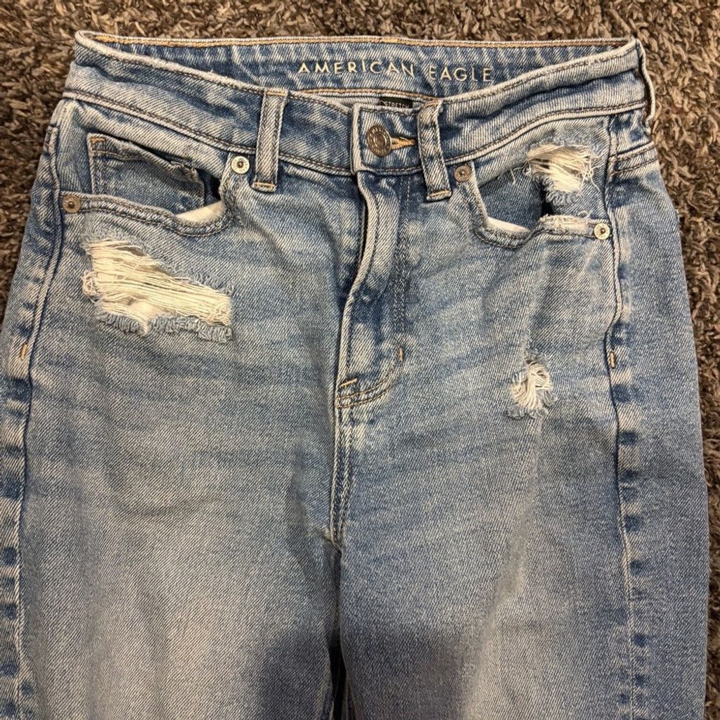 American Eagle Outfitters Women's American Eagle Mom Straight Jeans Size 25" / US 0 / IT 36 - 5 Thumbnail