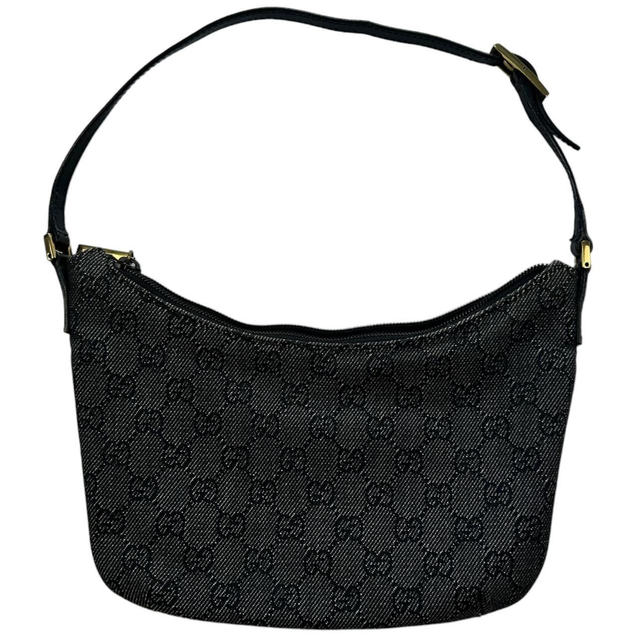image of Vintage Gucci Monogram Shoulder Bag in Grey, Women's
