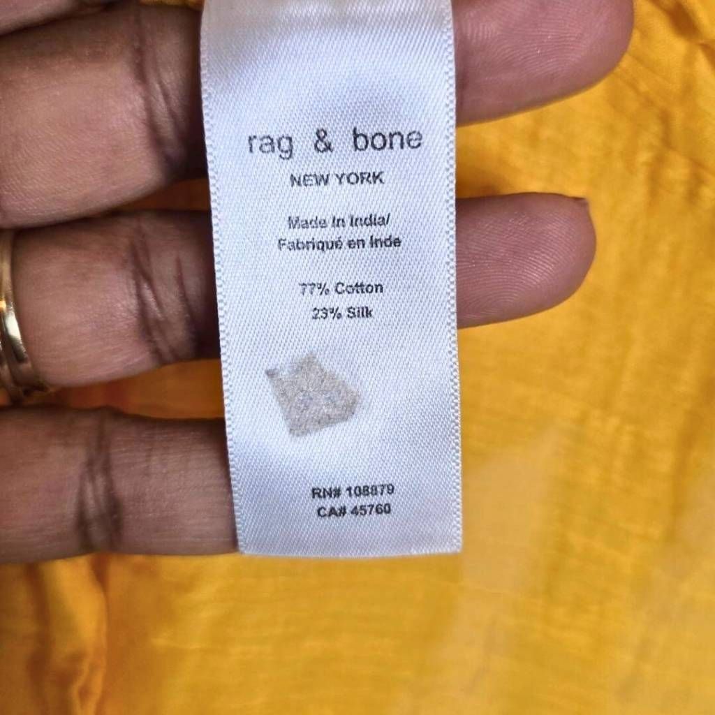 Rag & Bone Rag & Bone Saffron Sachi Blouse L Cotton Silk Boho Chic Pint Size L / US 10 / IT 46 - 6 Thumbnail