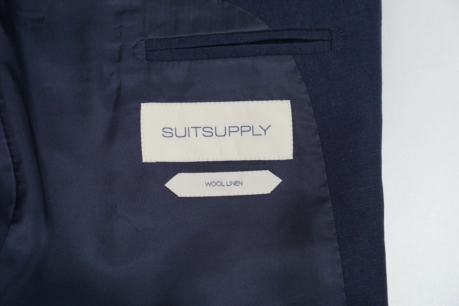 Suitsupply Men Suitsupply Blazer Havana Pleated Wool & Linen Navy US48 Size 48R - 5 Thumbnail