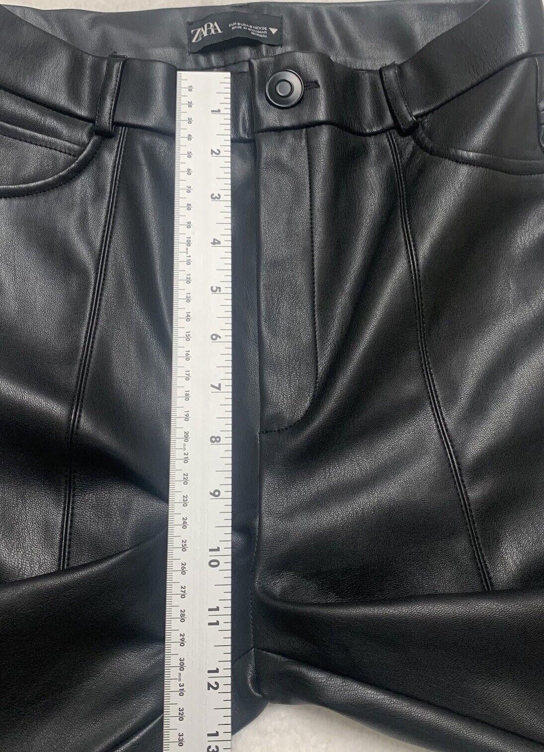 Zara Zara Faux Leather Pants Black S High Rise Skinny Size 28" / US 6 / IT 42 - 7 Thumbnail