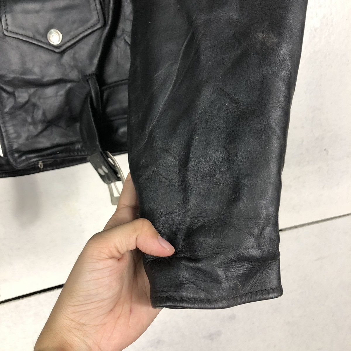 Schott ☄️VINTAGE DOUBLE COLLAR BIKER LEATHER JACKET SCHOTT PERFECTO Size US M / EU 48-50 / 2 - 17 Thumbnail