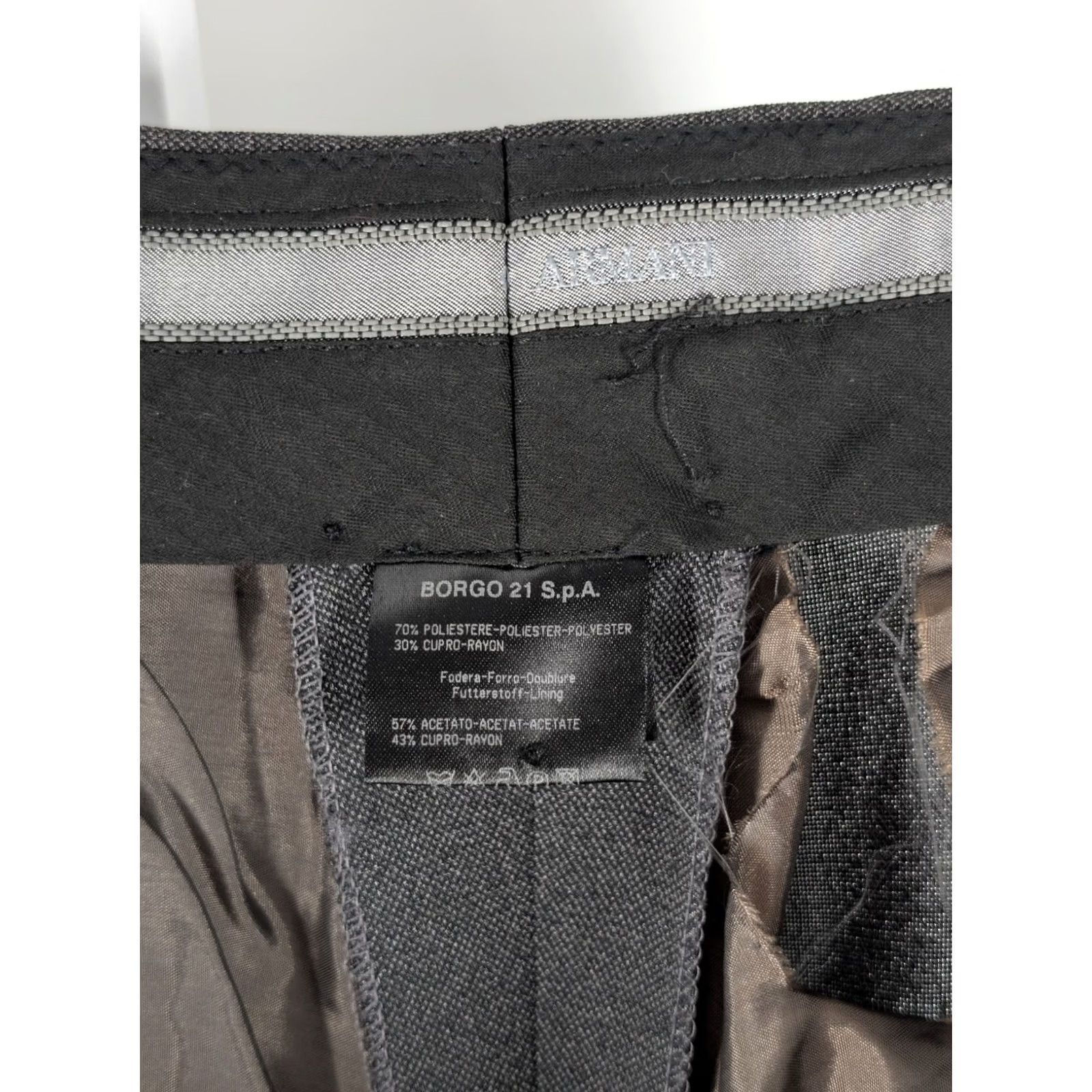 Giorgio Armani Giorgio Armani Vintage Pants Dress Pants Gray 41 x 30 Italy Designer 90s Y2K Mens Big & Tall Relaxed Front Flat Inseam 30" Size US 41 - 4 Thumbnail