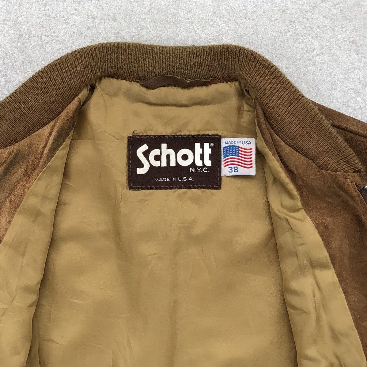Schott Vintage SCHOTT NYC Suede Leather Bomber Jacket 🇺🇸 Size US M / EU 48-50 / 2 - 14 Thumbnail