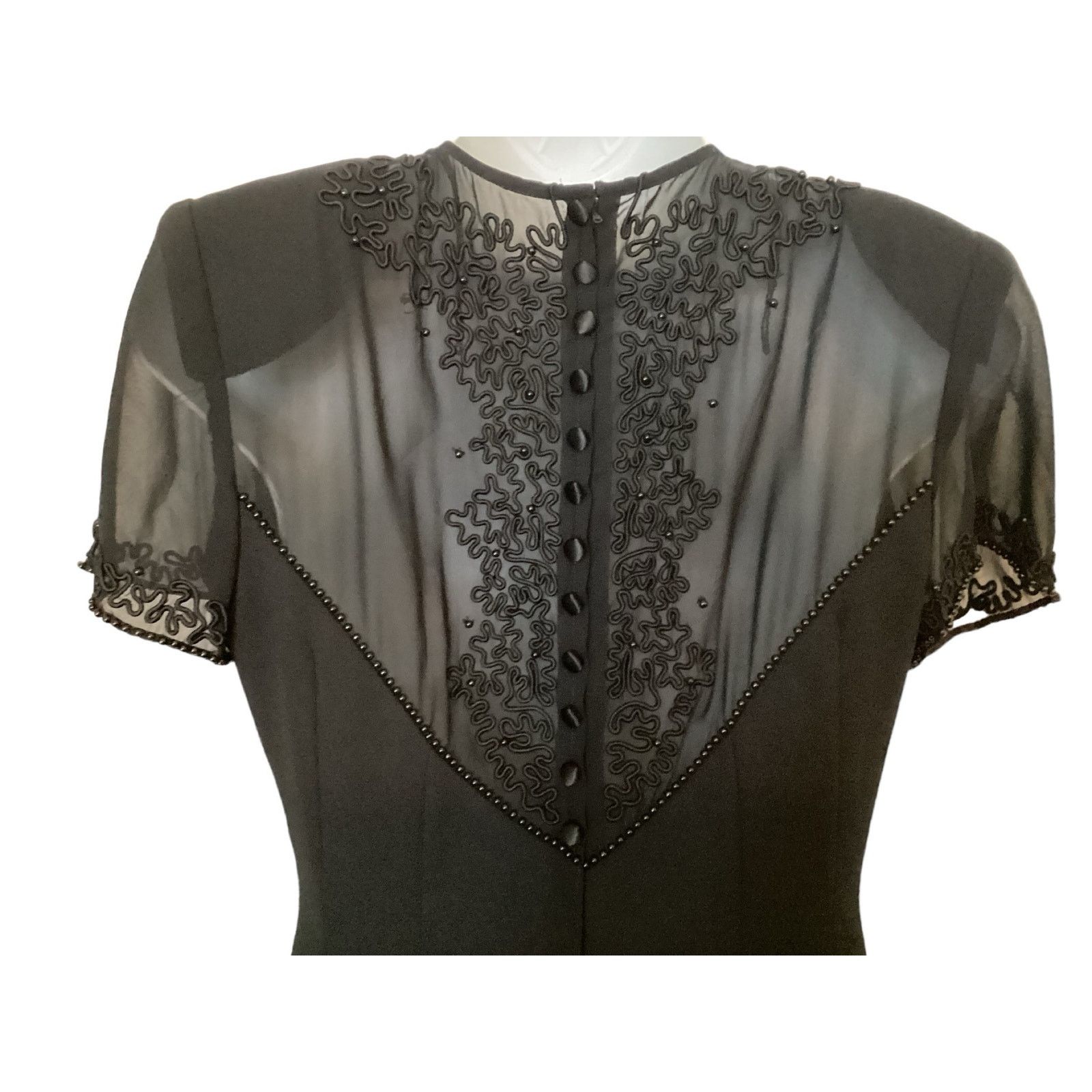 Donna Morgan Vtg Donna Morgan Petites Black Glamorous Party Dress 2 Size XS / US 0-2 / IT 36-38 - 6 Thumbnail