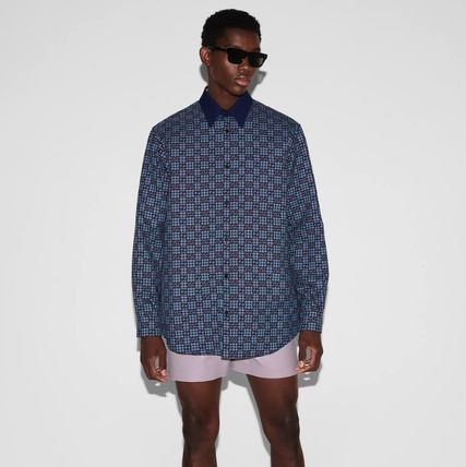 Gucci o1mt1gz0226 GG Vichy Cotton Wool Jacquard Shirt in Blue Size US M / EU 48-50 / 2 - 3 Thumbnail