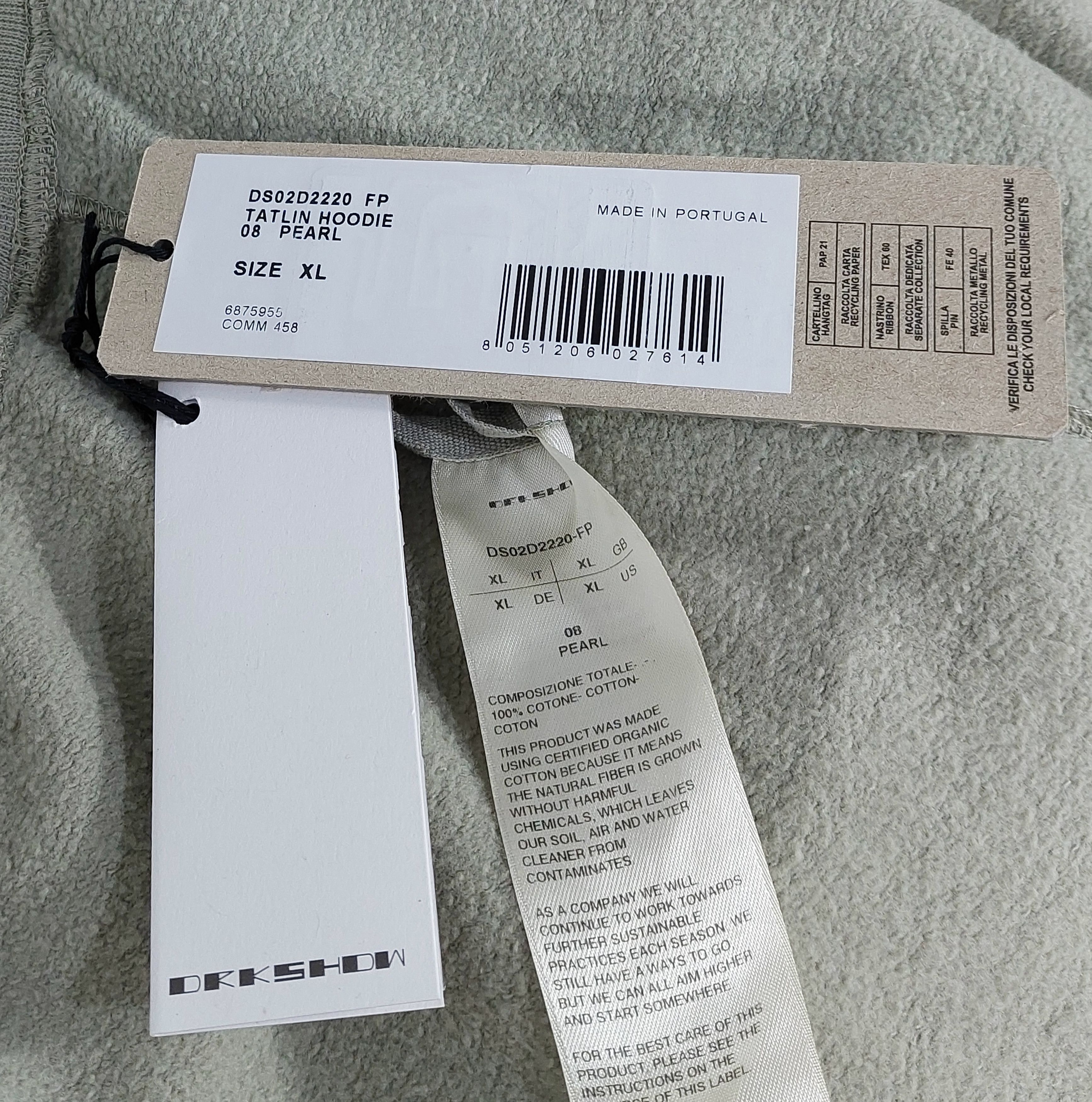 Rick Owens Drkshdw tatlin hoodie - pearl XL Size XL / US 12-14 / IT 48-50 - 4 Thumbnail
